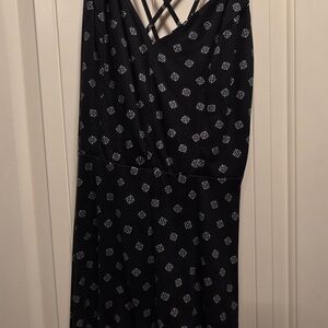Mine Black Maxi Dress with White Pattern